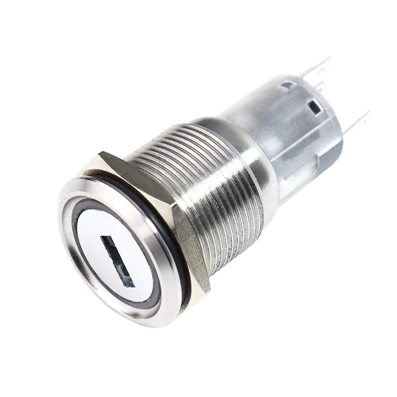19MM 22MM Metal Key Knob Switch Led Light Latching Self-locked 2/3 position 1NO1NC 2NO2NC Rotary Button Switch 12V