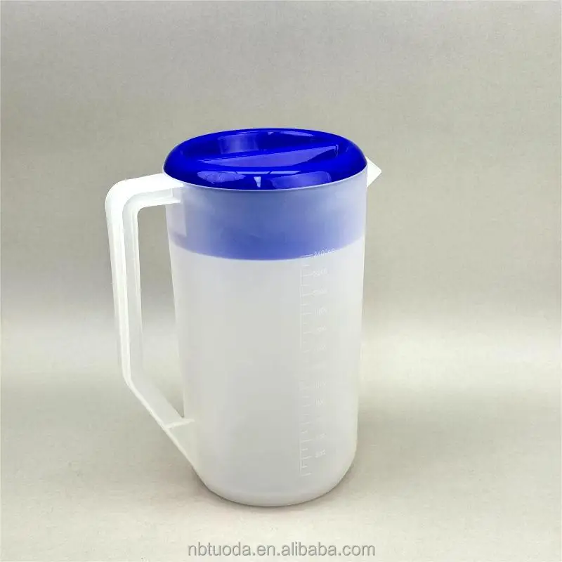 TD1 Wholesale Dishwasher Safe 2.4L Capacity PP Kettle for Iced Tea Jug Plastic Pitcher with Lid
