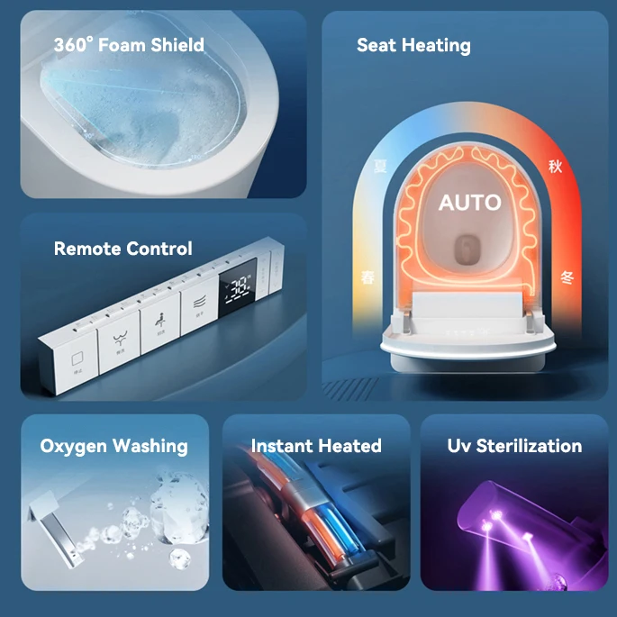 Sanitary Ware Intelligent Toilet Bowl Hanging Wall Mounted Bathroom Water Closet Automatic Flush Wall Hung Smart Toilet