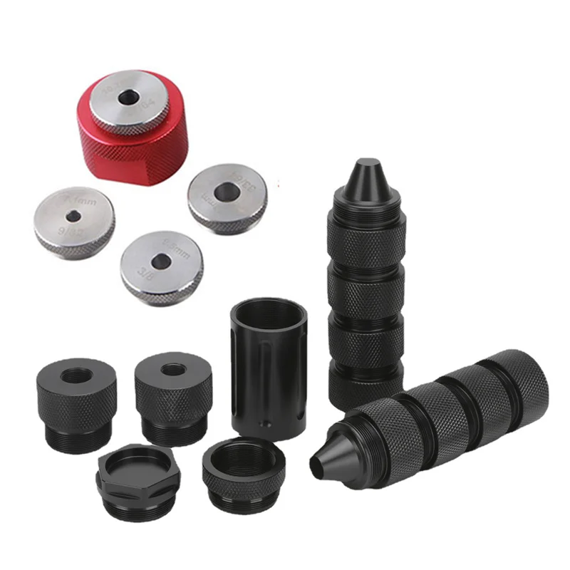 Алюминиевая модульная ловушка для растворителя, 10 дюймов, 1,58 дюйма, OD 1/2-28 + 5/8-24 дюйма, 1,375x24 + перегородка, конусные чашки, направляющая, джиг, набор для сверления для Napa 4003