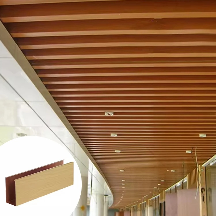 Fashional Designed Top Grade Indoors Decorative Aluminum Baffle Strech Ceiling Profile