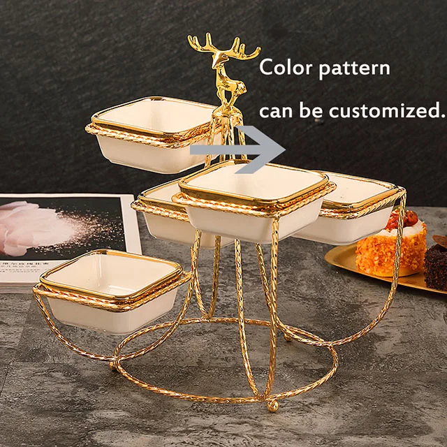 Household Small White Porcelain Plates Modern Serving Dish With Cover Ceramic Dried Fruit And Nut Party Gift Tray