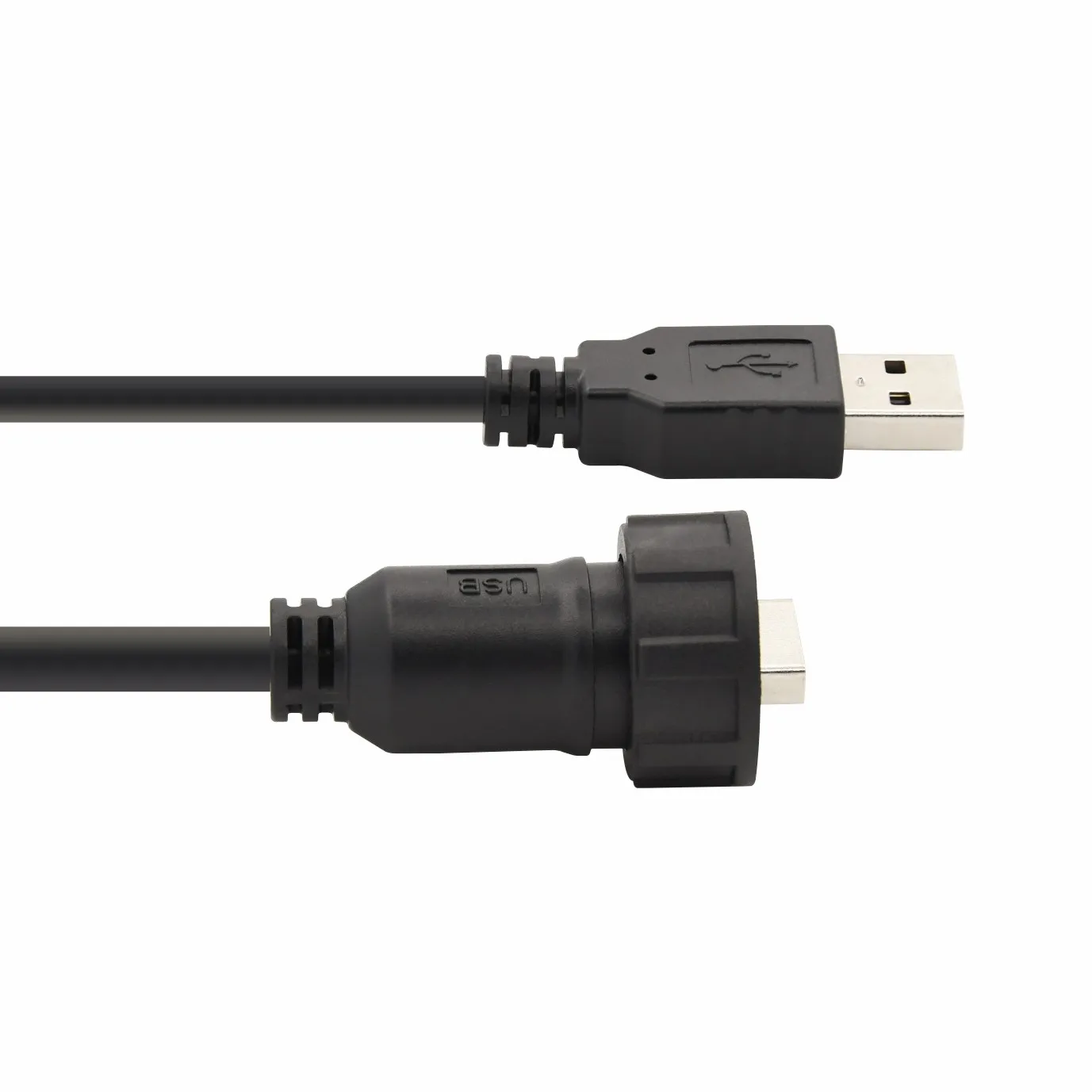 4/9 Pin Industrial IP68 Waterproof USB2.0/USB3.0  Connector Male to Male Cable Plug Threaded Cable Waterproof USB Connector