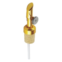 Factory online wholesale Shiny golden cork wine pourer oil pourer hot selling item food grade