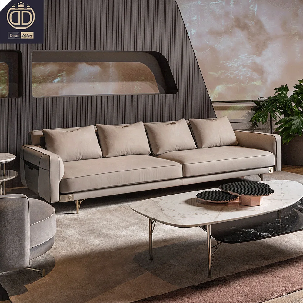 hot sale latest modern Italian luxury sofa set living room metal legs new design sofa