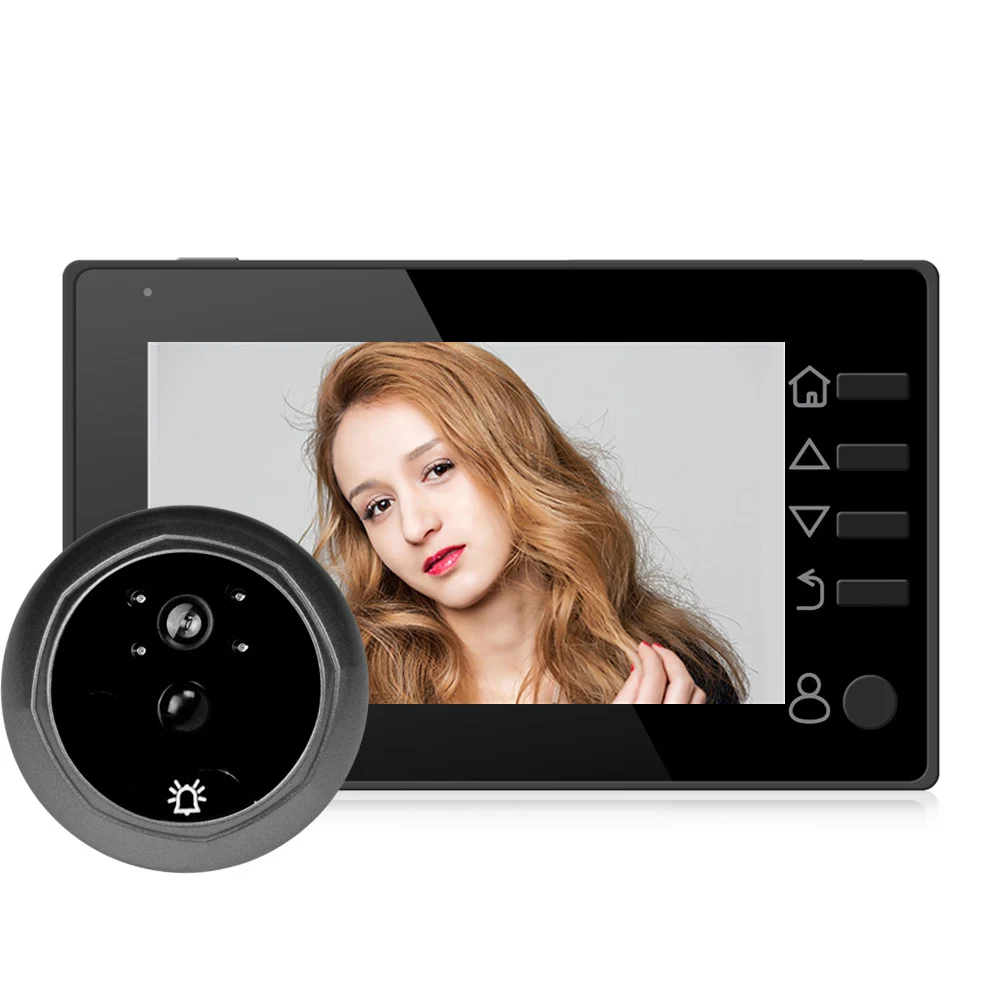 Danmini 4.3inch doorbell wide angle peephole camera viewer visual wireless infrared digital door peephole viewer