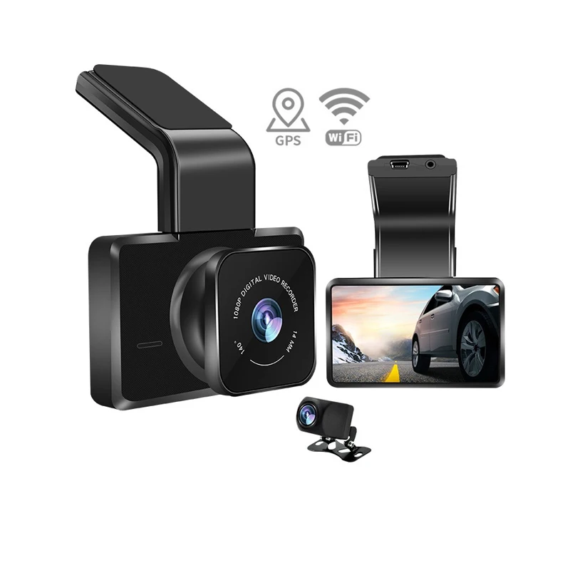 3 Inch 1080P GPS Car Black Box Loop Recording Parking Monitoring Night Vision WiF Dashcam Mini Car DVR Driving Video Recorder