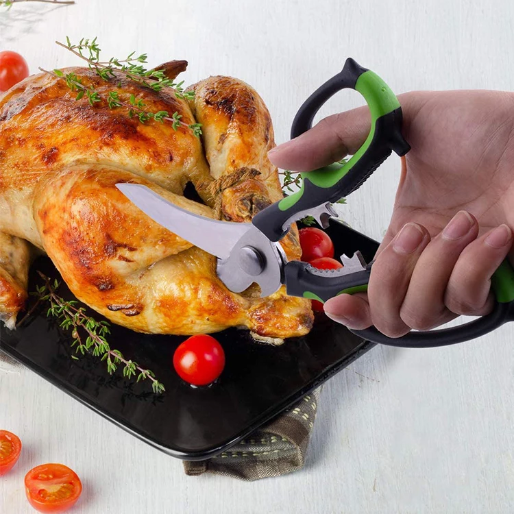 Six In One Heavy Duty Kitchen Scissors Kitchen Shears Chicken Cutter For Cutting Food With Bottle Opener Nut Cracker