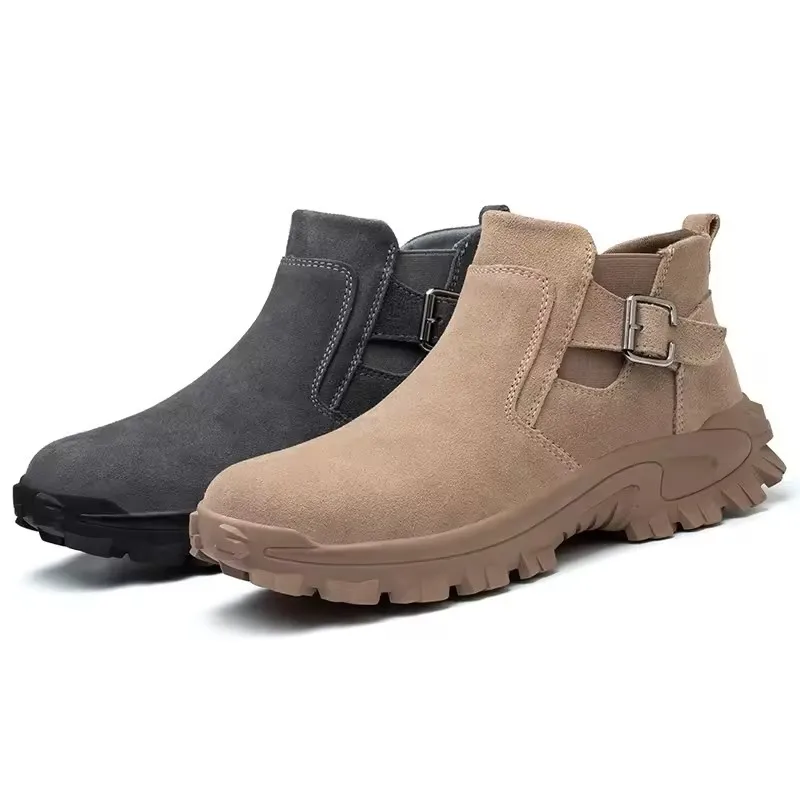 OEM Factory  brand good quality safety boots work shoes khaki, protection safety welding shoes for welder