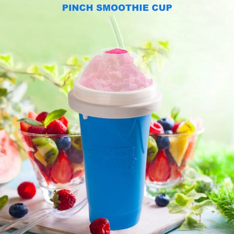 Homemade Ice Slushy Maker Cup Magic Quick Frozen Smoothie Cup with Lid and Straw