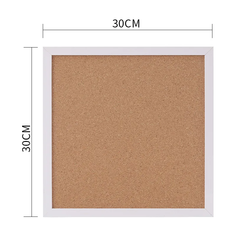Custom 30*30 CM Square Wooden Frame Memo Cork Bulletin Board