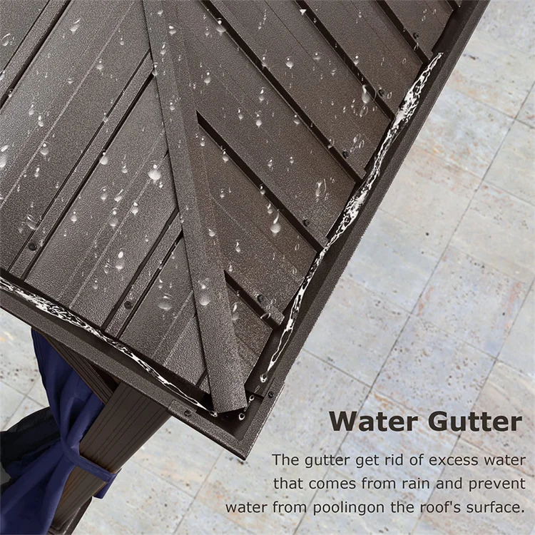 Modern outdoor glass door metal iron roof patio beach garden aluminum gazebos for hot tub