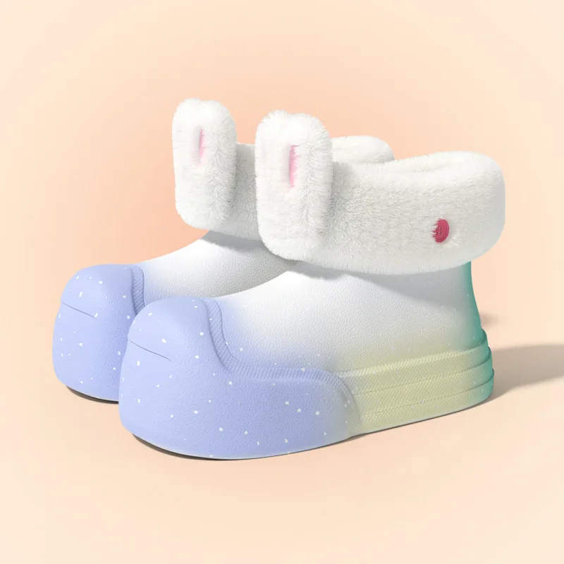 Женские детские непромокаемые сапожки с меховой подкладкой