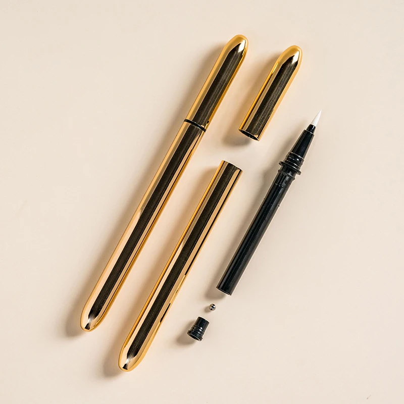 0.8ml Gold Fashionable Aluminum Liquid Eyeliner Tube With Steel Ball High Quality Empty Eyeliner Tube