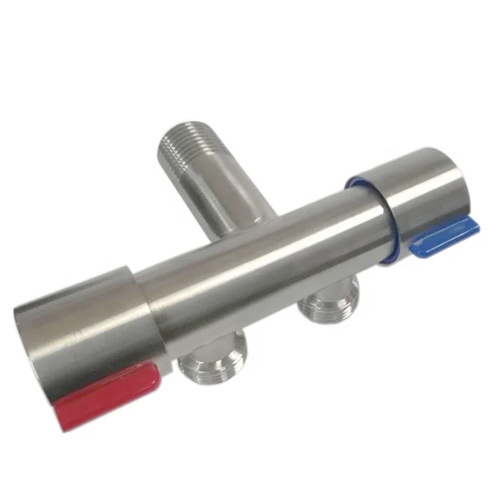 Stainless steel three way angle valve | one into two out Angle Valve