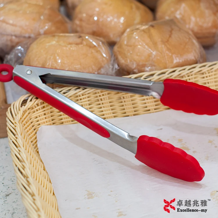 Антипригарный недорогой домашний кухонный гриль для барбекю 7 дюймов мини термостойкий силиконовый Тонг приготовления пищи