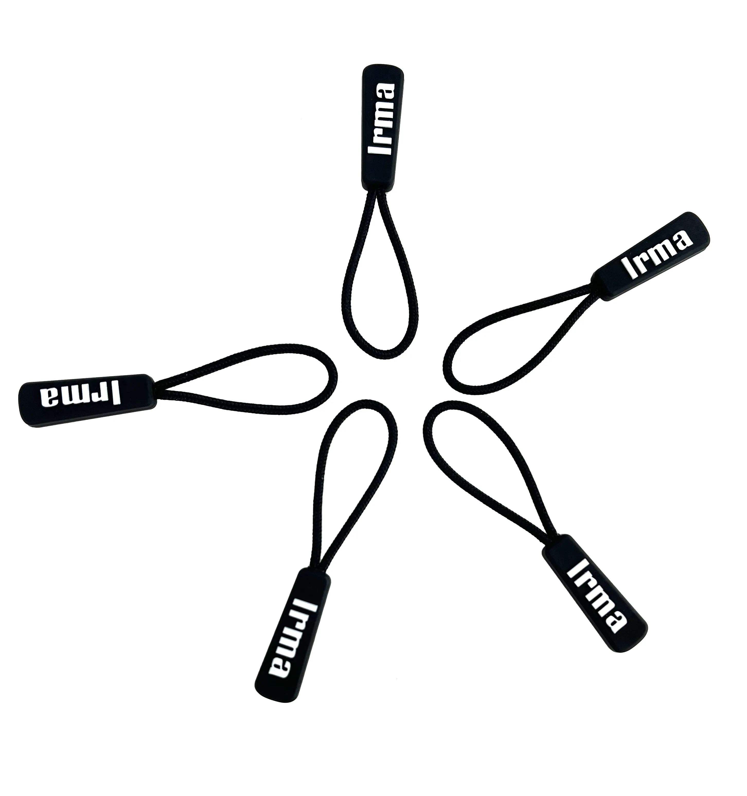 New Fashion Top Quality Customized Logo Slider Rubber Black Zipper Slider Nylon For  Clothes Bag Shoes Zipper Puller