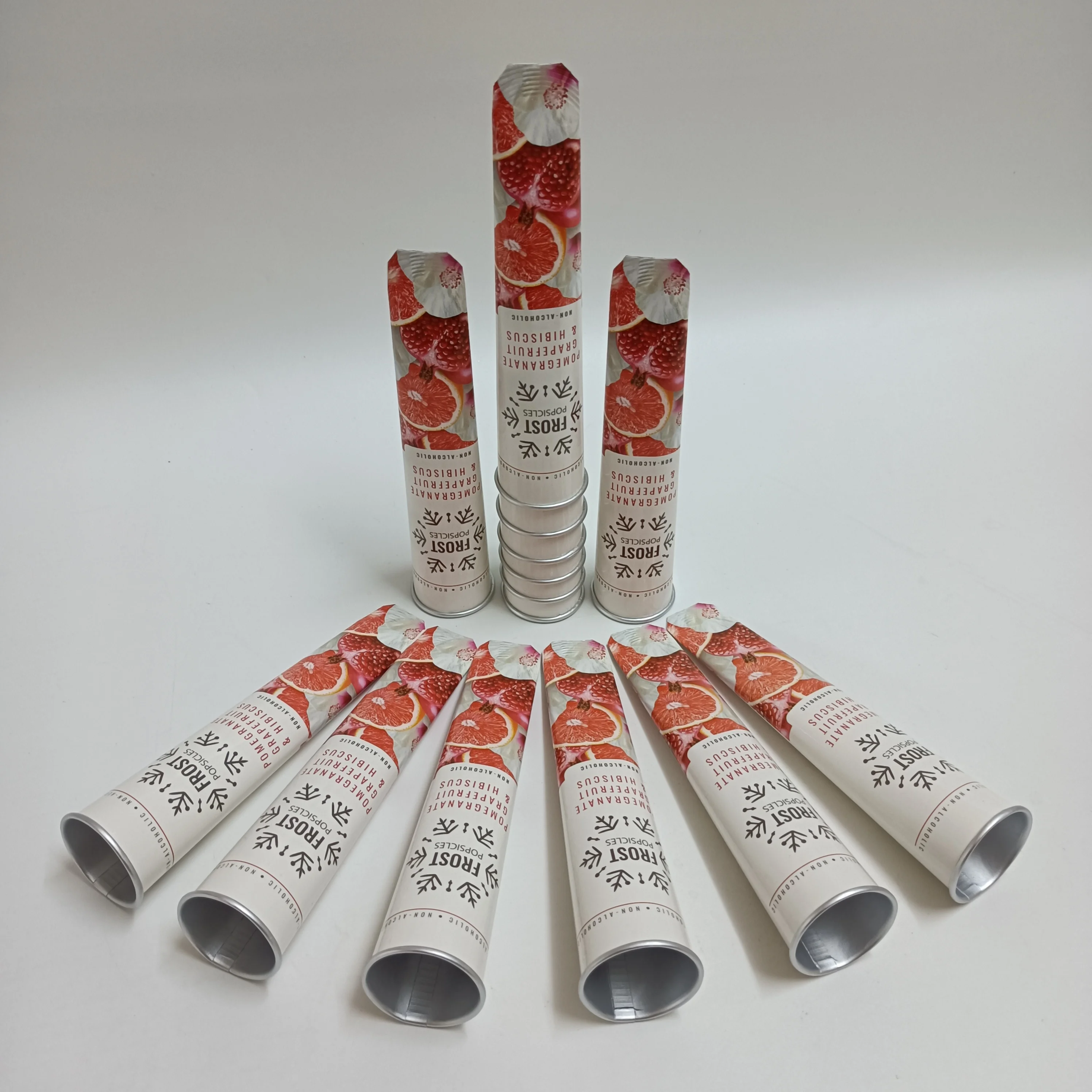 SP862 Calippo PLA Degradable Printed Ice Squeeze Popsicle Tube Paper Cup Ice Cream Lolly Packaging