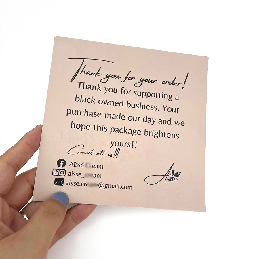 Custom Thank You Greeting Card  Art Greeting Card Color Printing For Flower Shops And Companies