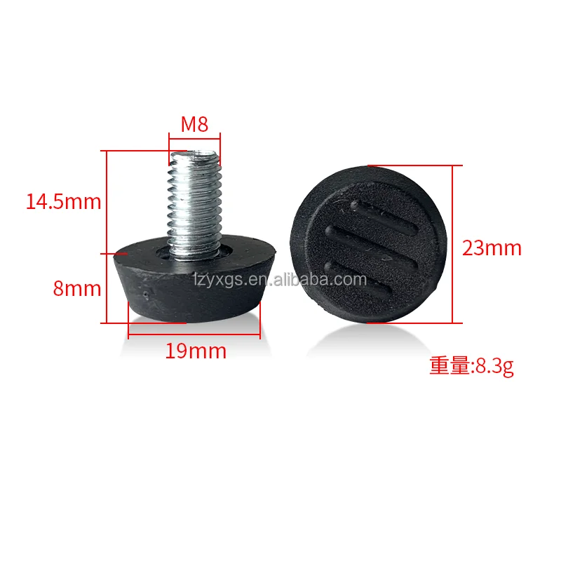 M8*14mm Bottom Width Three-wire Adjustable Foot Furniture Table Chair Cabinet Height Adjustment Mat Hardware Accessories