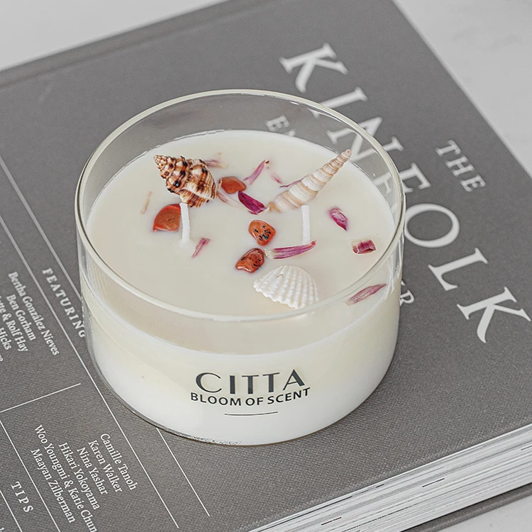 JY Spar shell birthday candle handmade soybean wax scented essential oil scented candle companion gift home decoration