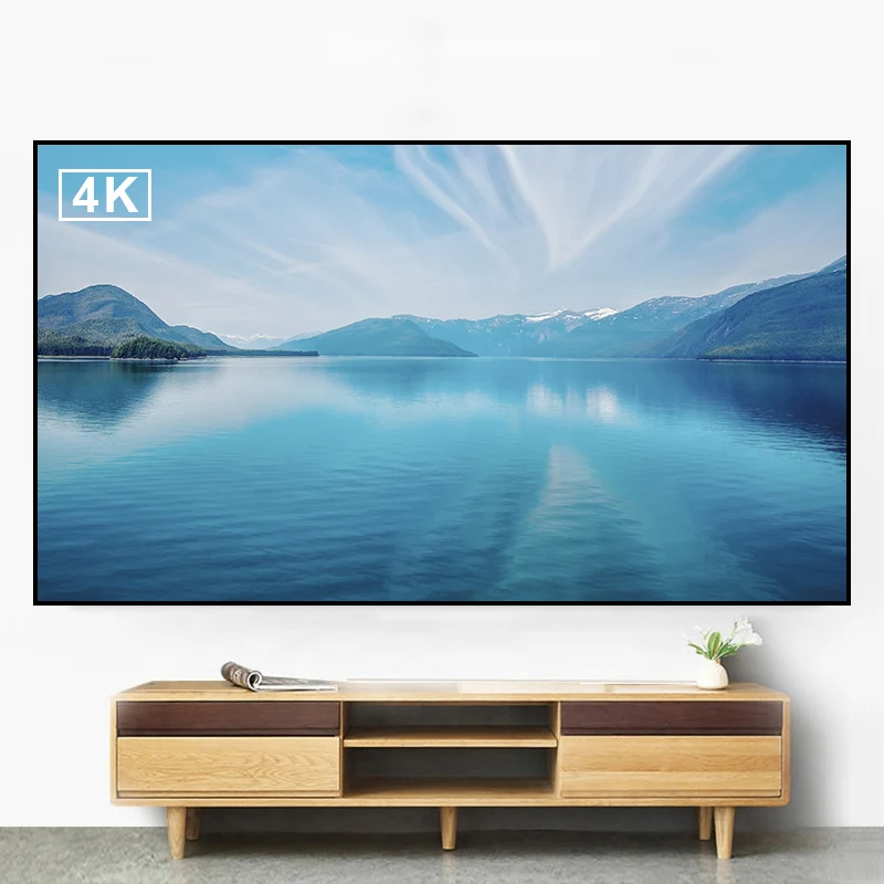 NP Best Buy Fresnel 100 Inch Ceiling Projector Screens Fixed Frame Projector Screen Short Throw Home Theater Projector Screen