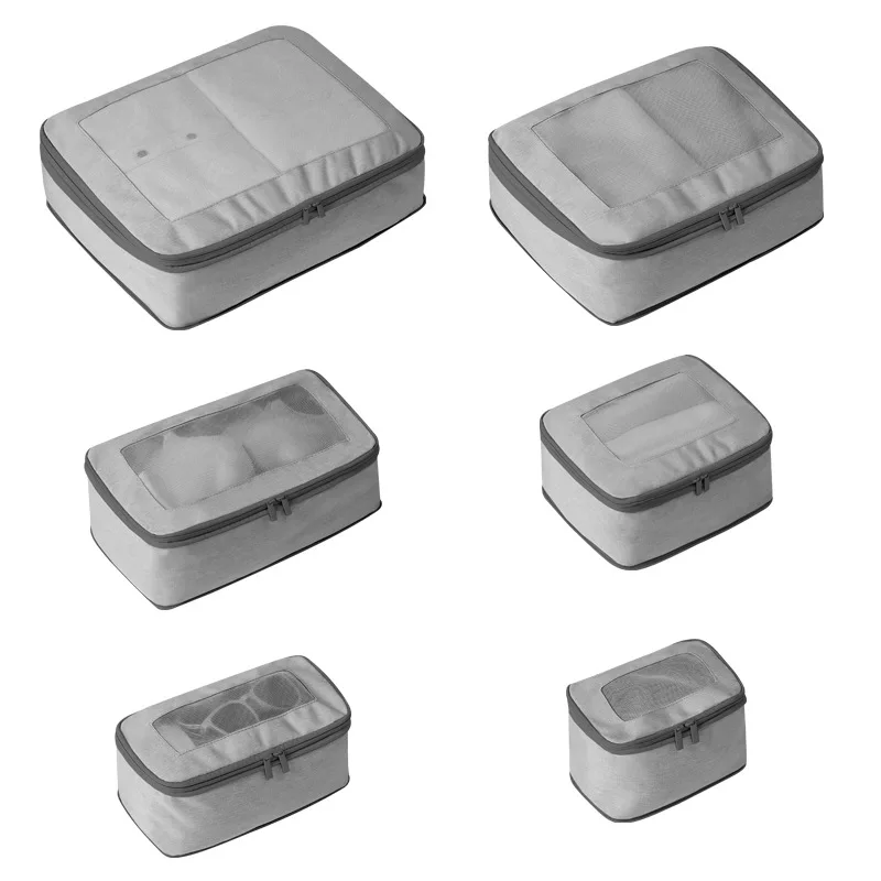 Customizable Lightweight Rpet Fabric Flight Travel Accessories Packing Cubes Set With Zippers Travel Accessory