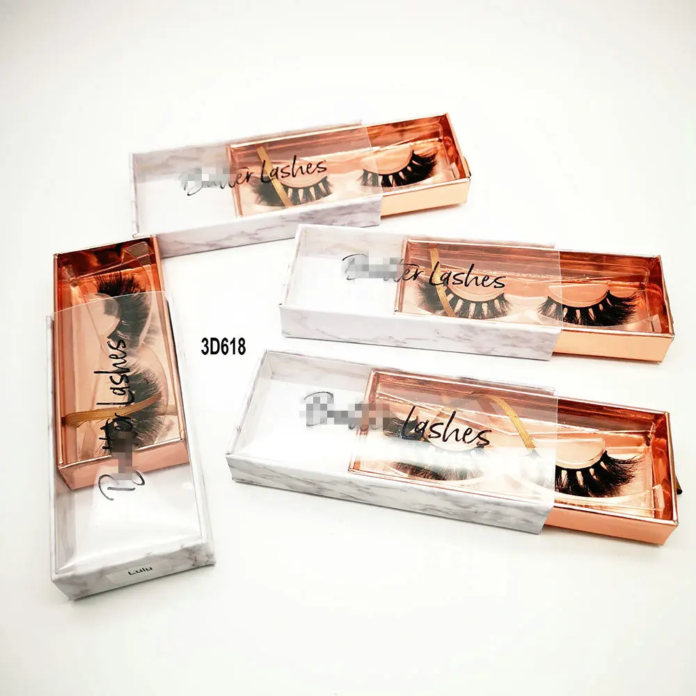 Private Label Custom Empty Drawer Eyelash Packaging Storage Box Case  with Clear Cover