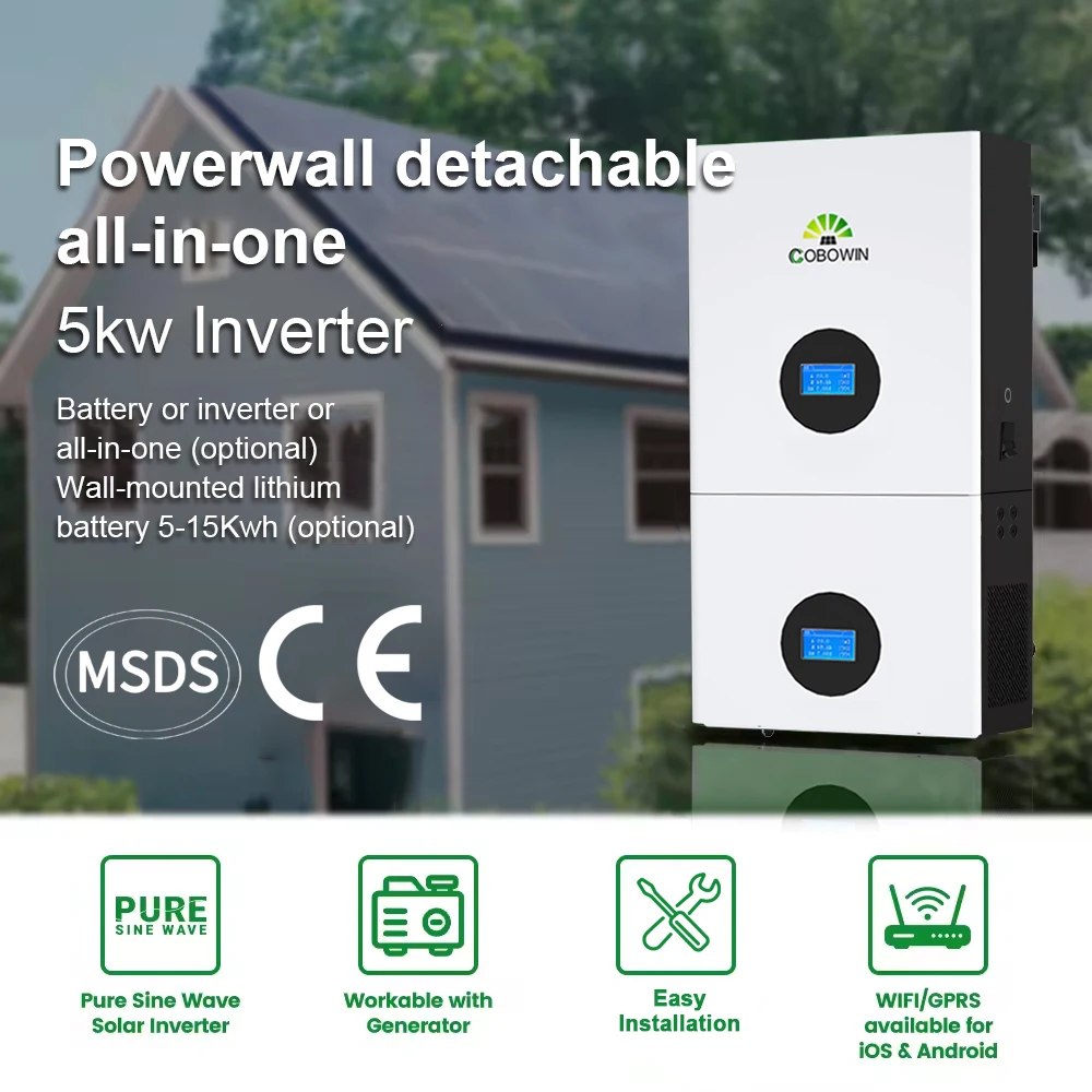 Аккумулятор Cobowin 5 кВт 10 24 В 48 солнечная энергия 50ah 100ah 200ah 400ah литиевая настенная батарея Lifepo4