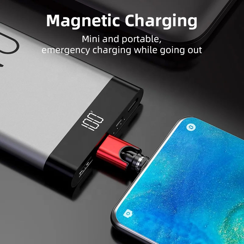 540 degree free swivel mini magnetic portable mobile phone charger super mini emergency charging USB cable for all phones