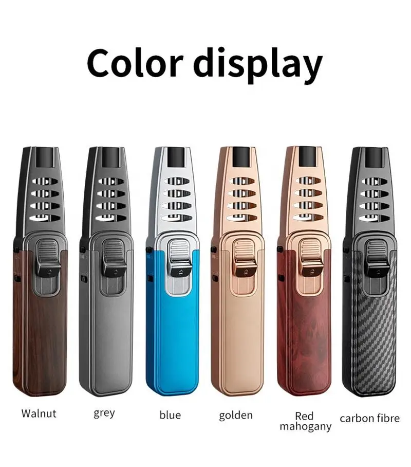 Cigar Blow Torch Gun BBQ Kitchen Smoke Metal Big Wholesale Customized Jet Flame Butane Gas Lighter Custom Logo