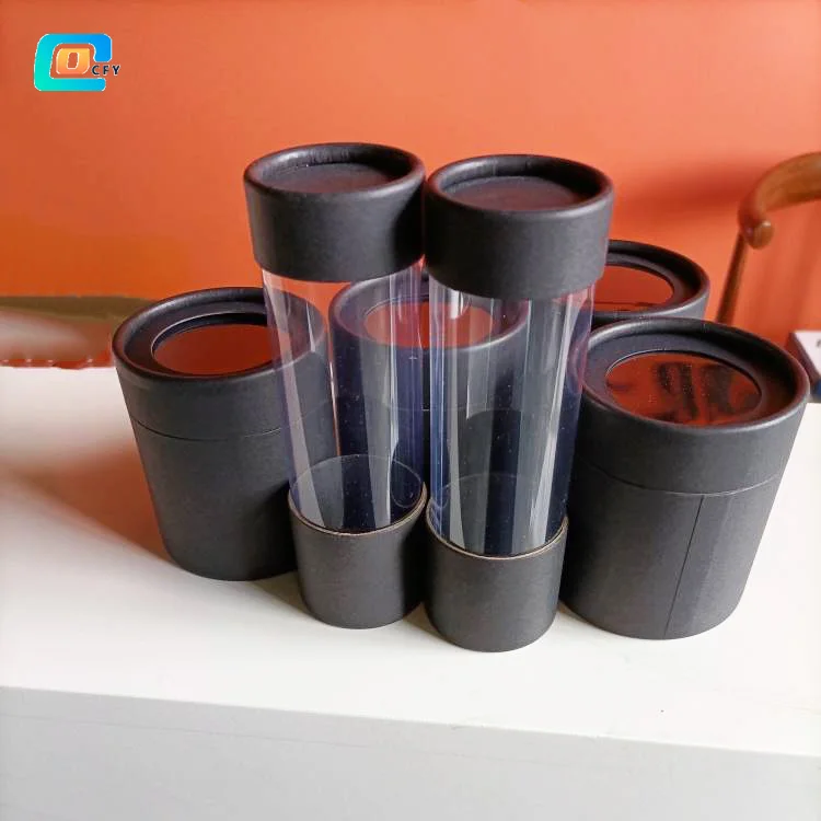 Gift packaging cylinder eco friendly round cardboard paper tube with PVC window custom cylinder with the PVC window display