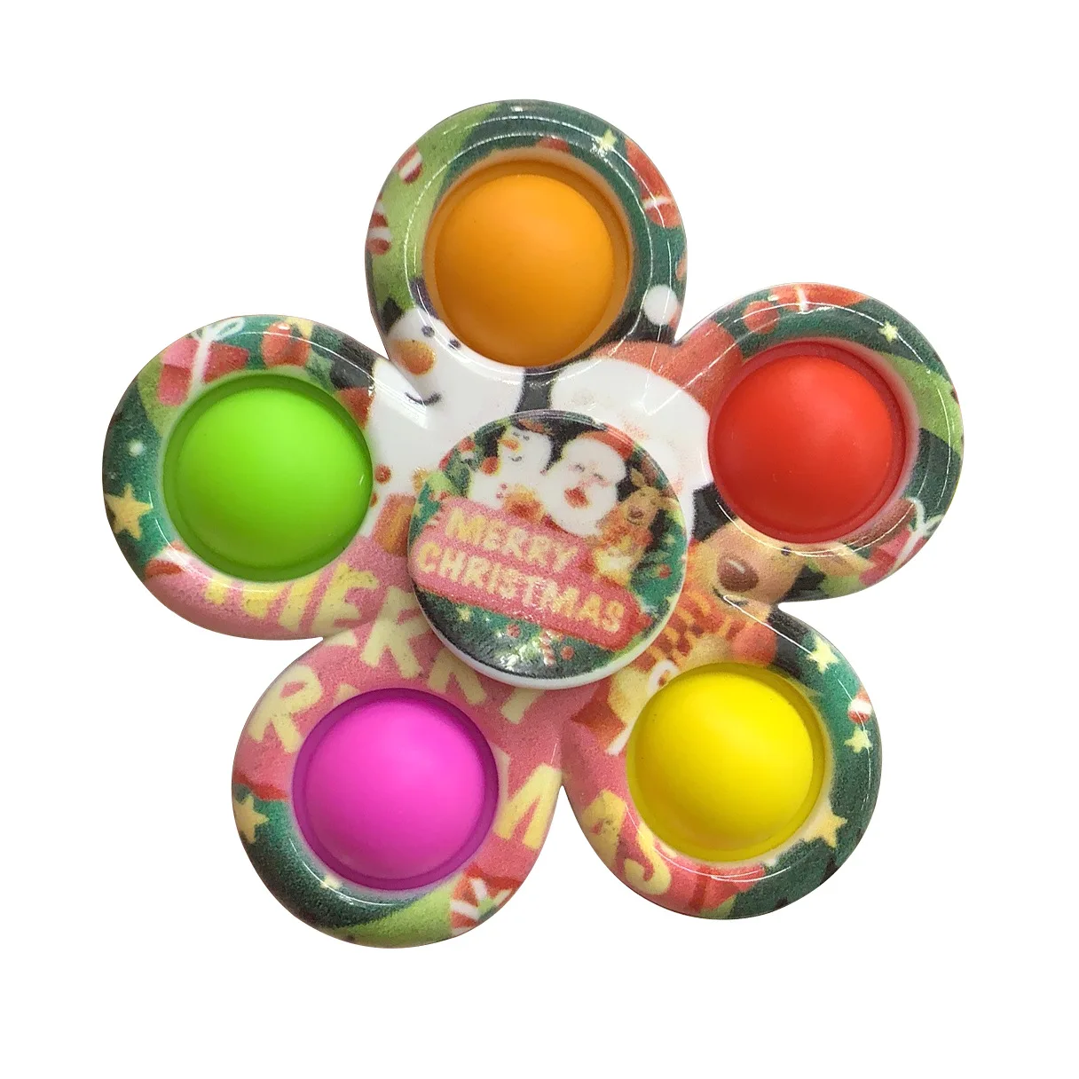 Push Pop Up Fidget Spinner Tie Dye Simple Dimple Fidget Toys Push Bubble Fidget Popper Spinners Sensory Toy Stress Relieve