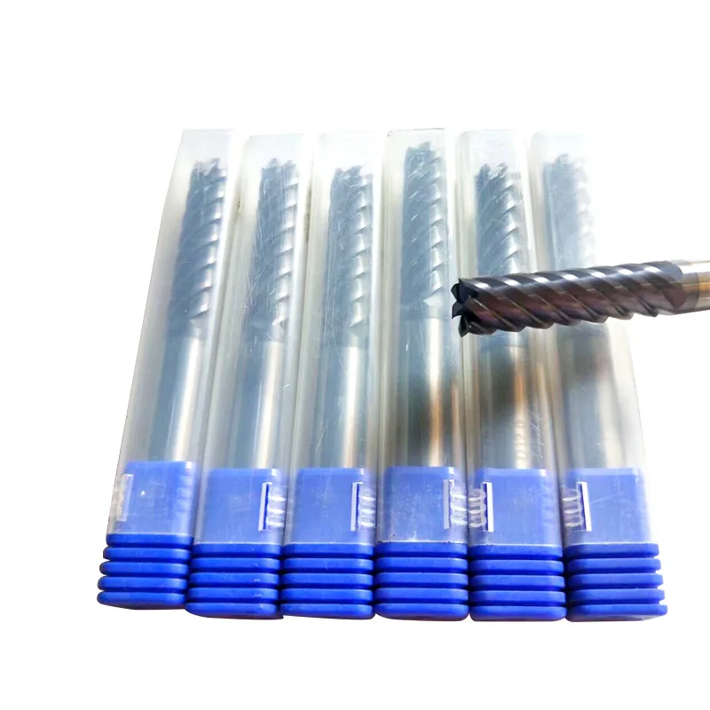 Tungsten Flat Head Six Flutes Blade Mills CNC Tools Carbide Steel End Milling Cutter Hard Alloy Straight Shank Milling Cutter