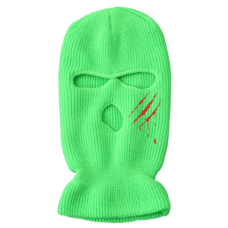 Designer Custom Embroidery Logo 3 Hole Full Face Cover Pink Bandit Balaclava Skimask Winter Cagoule Hat Ski Mask