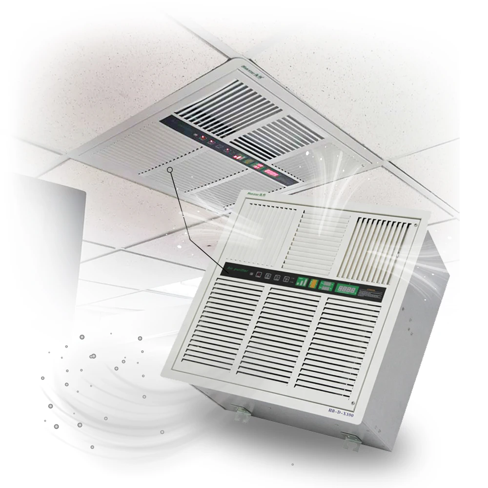 Ceiling Reusable Deodorization Machine ESP Air Purifier Remove Ammonia Odor Remote Control for Toilet HVAC Pet Mall Hotel