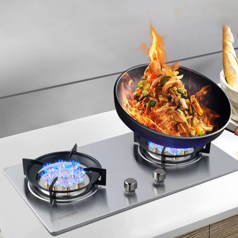 Universal embedded 2 burner stove kitchen cooktop biogas burner stove