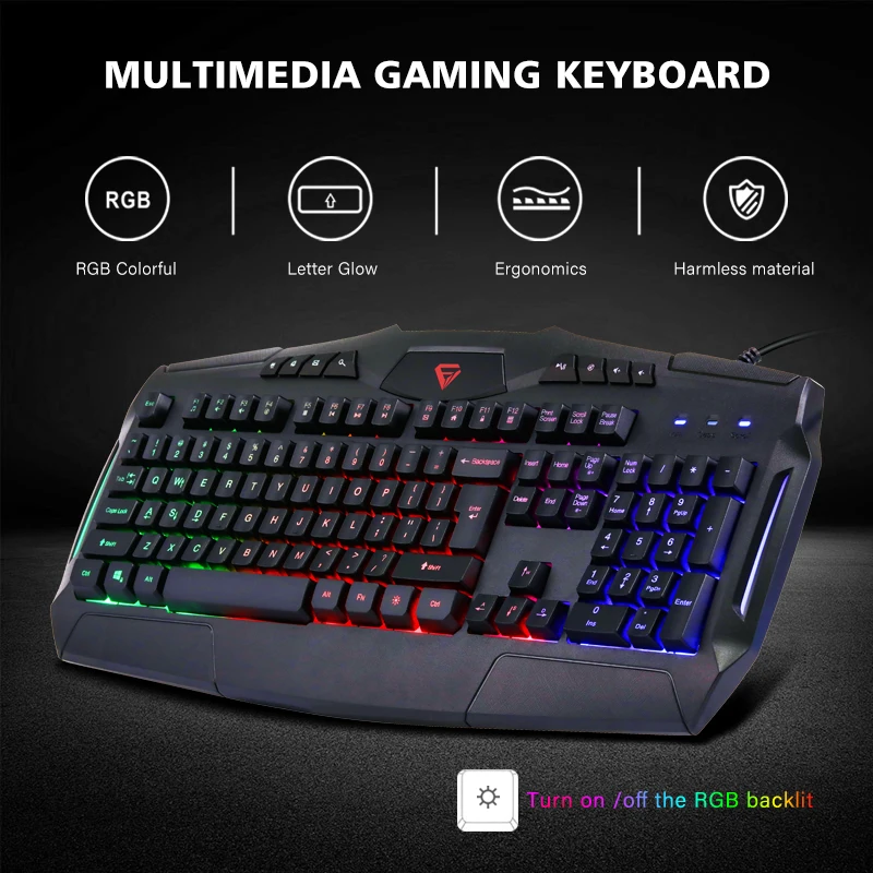 Low Price 104 Keys Rainbow Glowing Klavye Teclado Geimer Rgb Clavier De Gamer Pour PC Gaming Key Board Usb Wired Keyboard