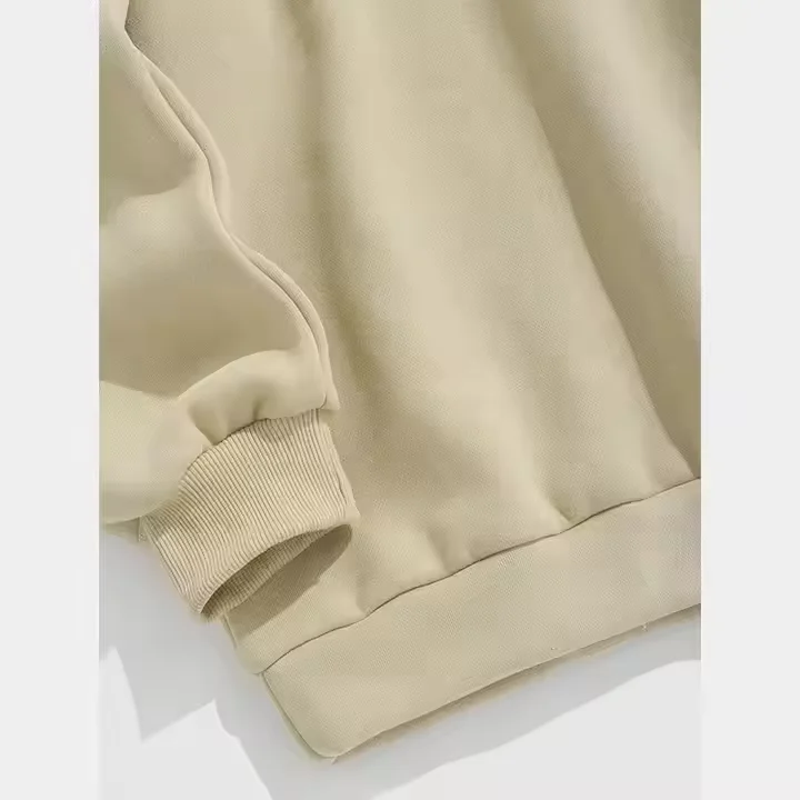 Custom Embroidery Men Half Zip Up Mock Neck Sweatshirt Fleece Lining Pullover Men Quarter Zipper Oversized Sweatshirt