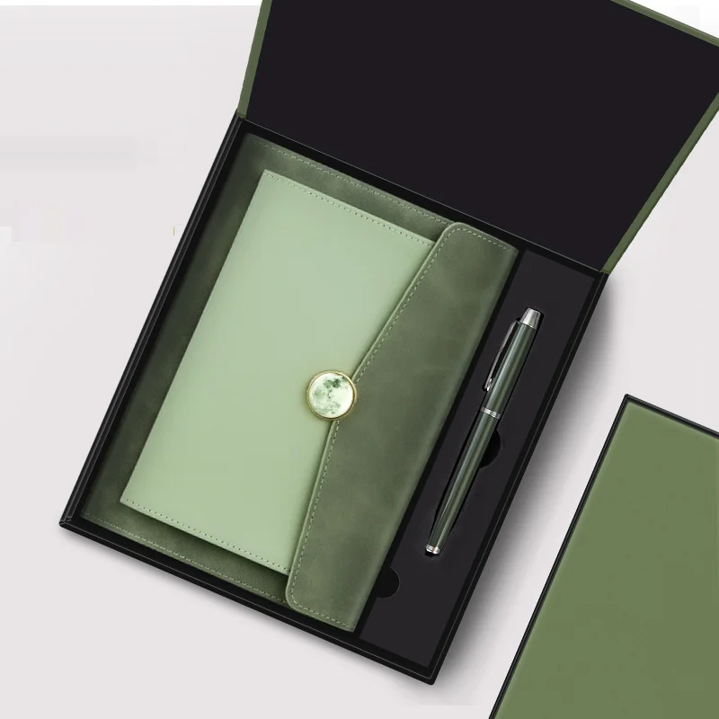 A5 Grid Hard Cover Pu Leather Custom Diary Weekly Monthly Daily Note Book With Pen Paper Notebook