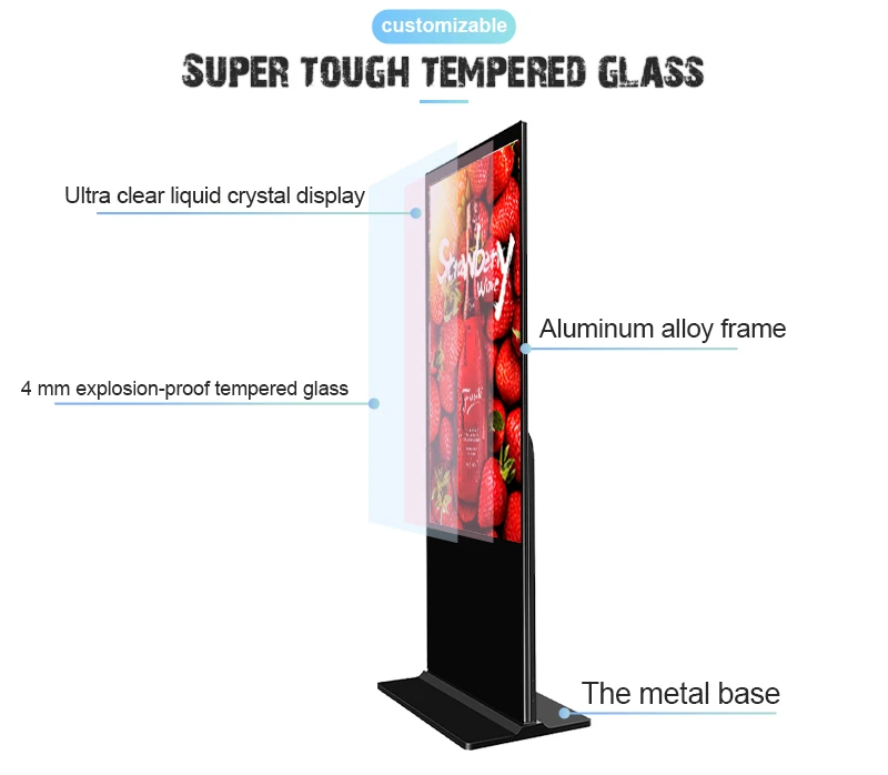 Qunmao Brand New OEM ODM Lcd Portable Indoor Scrolling Machine Commercial Poster Floor Standing Advertising Display for Malaysia
