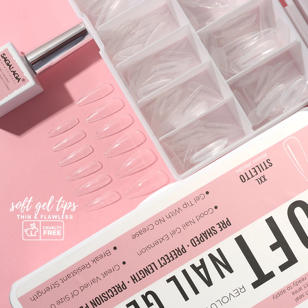 French Long Coffin Shape Tip Nails White Square Fake Manicure Soft Nail Tips For Fingers Manufacturer