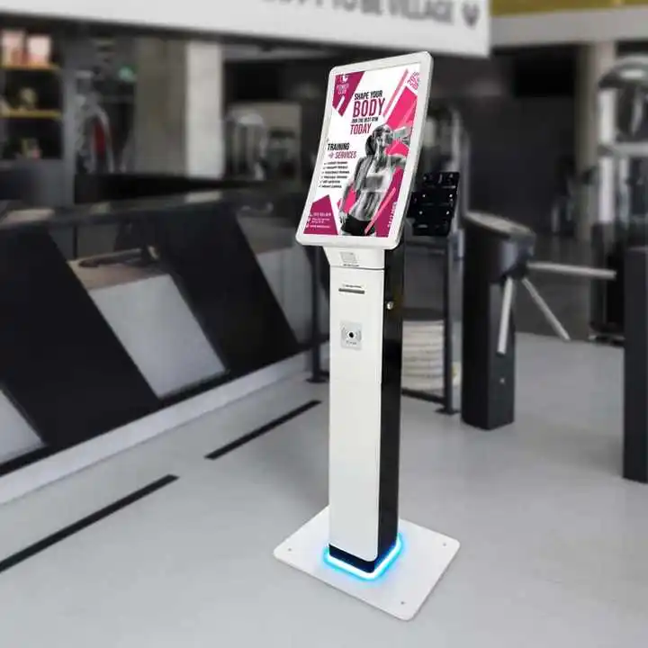 Wintouch 23 6 дюймов изогнутый сенсорный киоск с боковым держателем для принтера 32 изогнутая вертикальная подставка android самостоятельного заказа