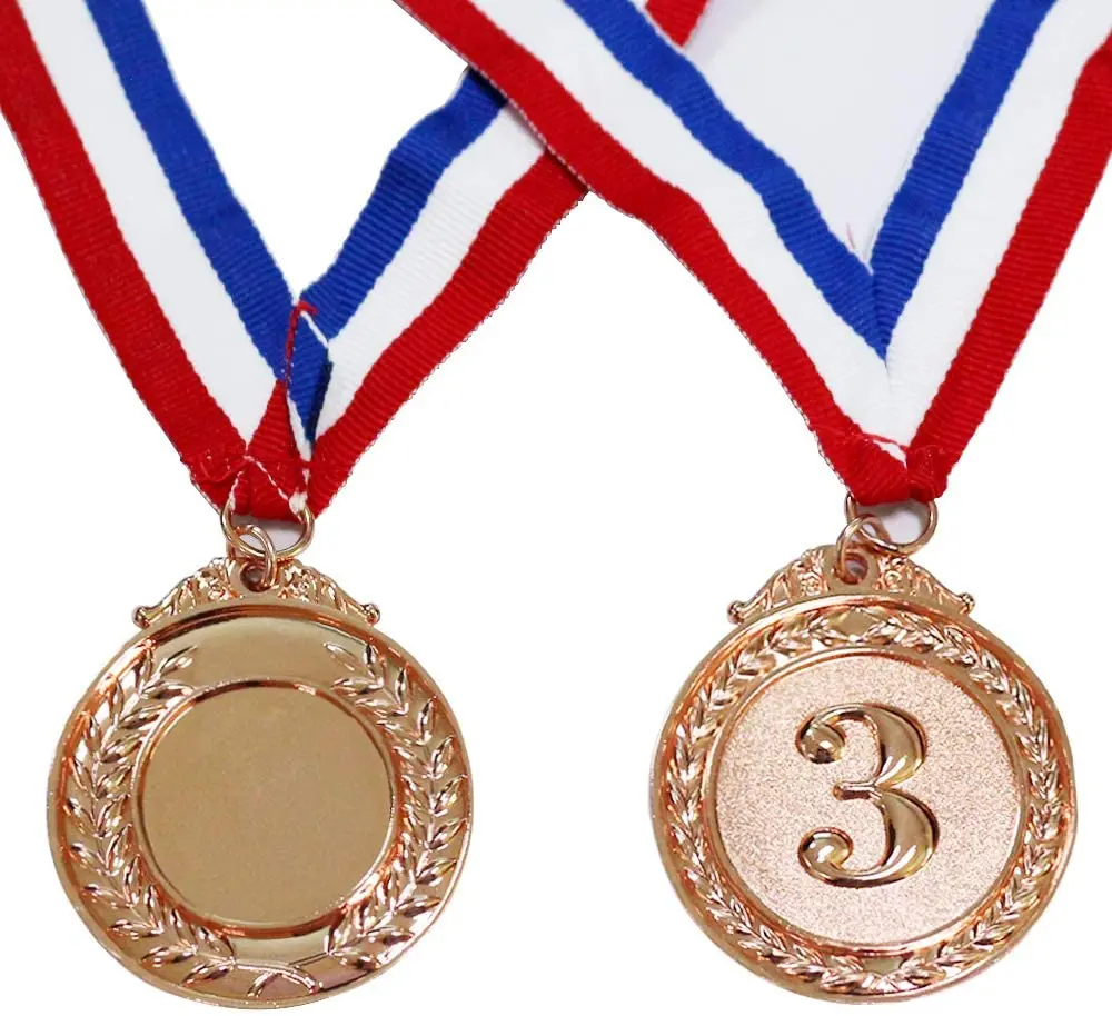 Wholesale Customized Metal Sports Medals Cheap High Quality Gold Silver Medal With Ribbon