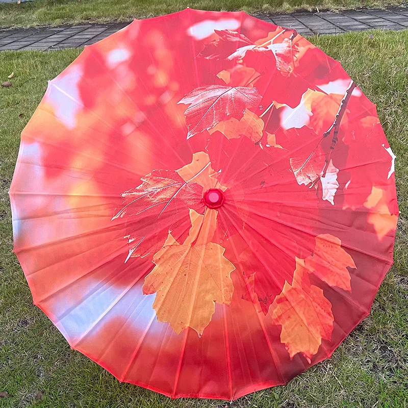 Solid wooden pole dance umbrella decoration ceiling flower cloth umbrella oil paper Hanfu umbrella