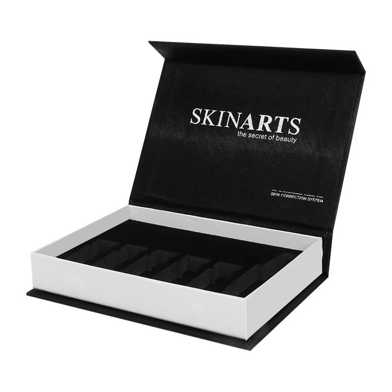 Custom printed Factory price paper packaging hard flap cardboard magnetic gift box with foam insert for cosmetic packaging box