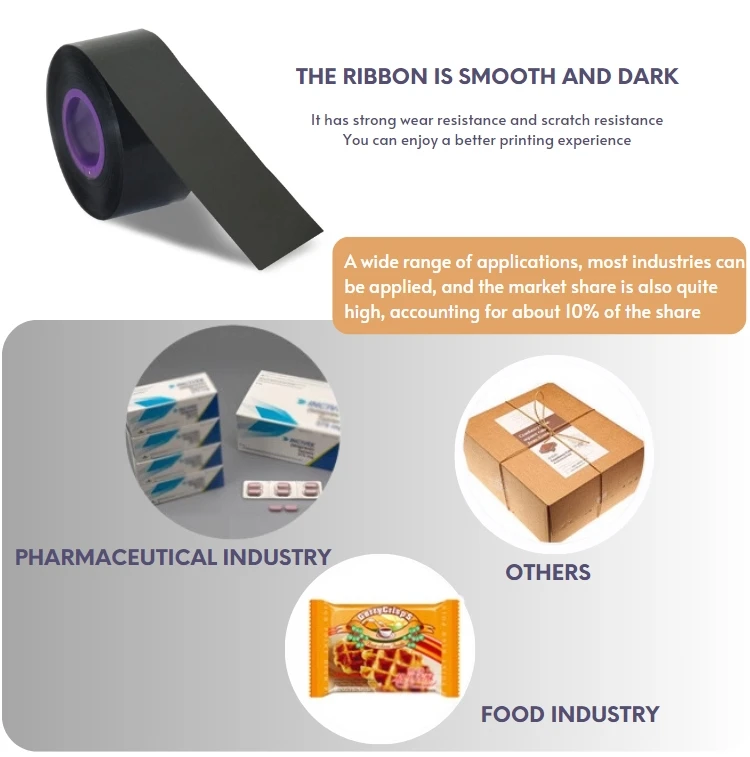 T3 Inkstar TTO Ribbons Near Edge Wax Resin For Videojet/Markem Imaje/Dot Matrix Printers Thermal Transfer Ribbon