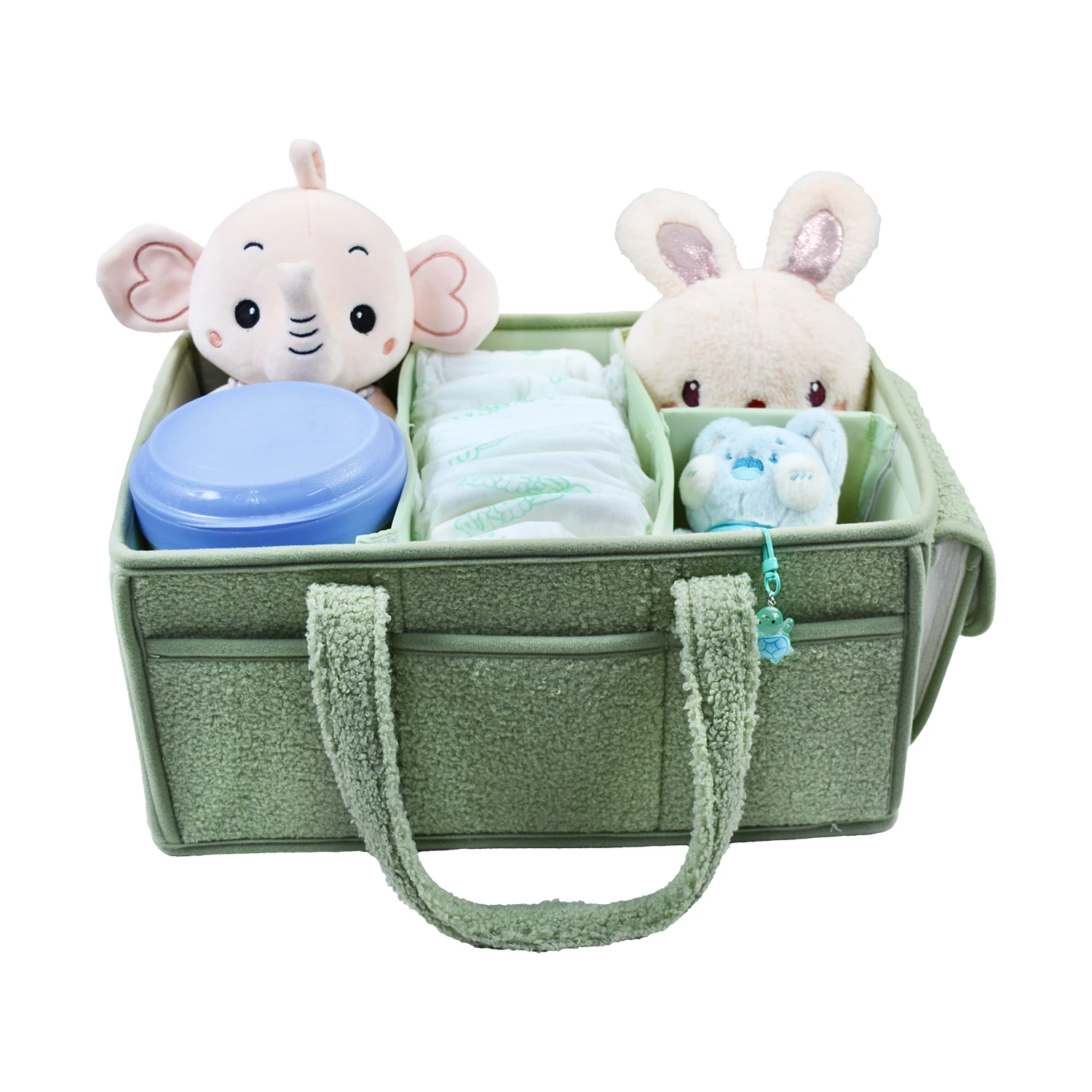 Soft Teddy Fabric Collapsible Laundry Basket Storage Baby Closet Organizer Storage Basket Teddy Diaper Caddy