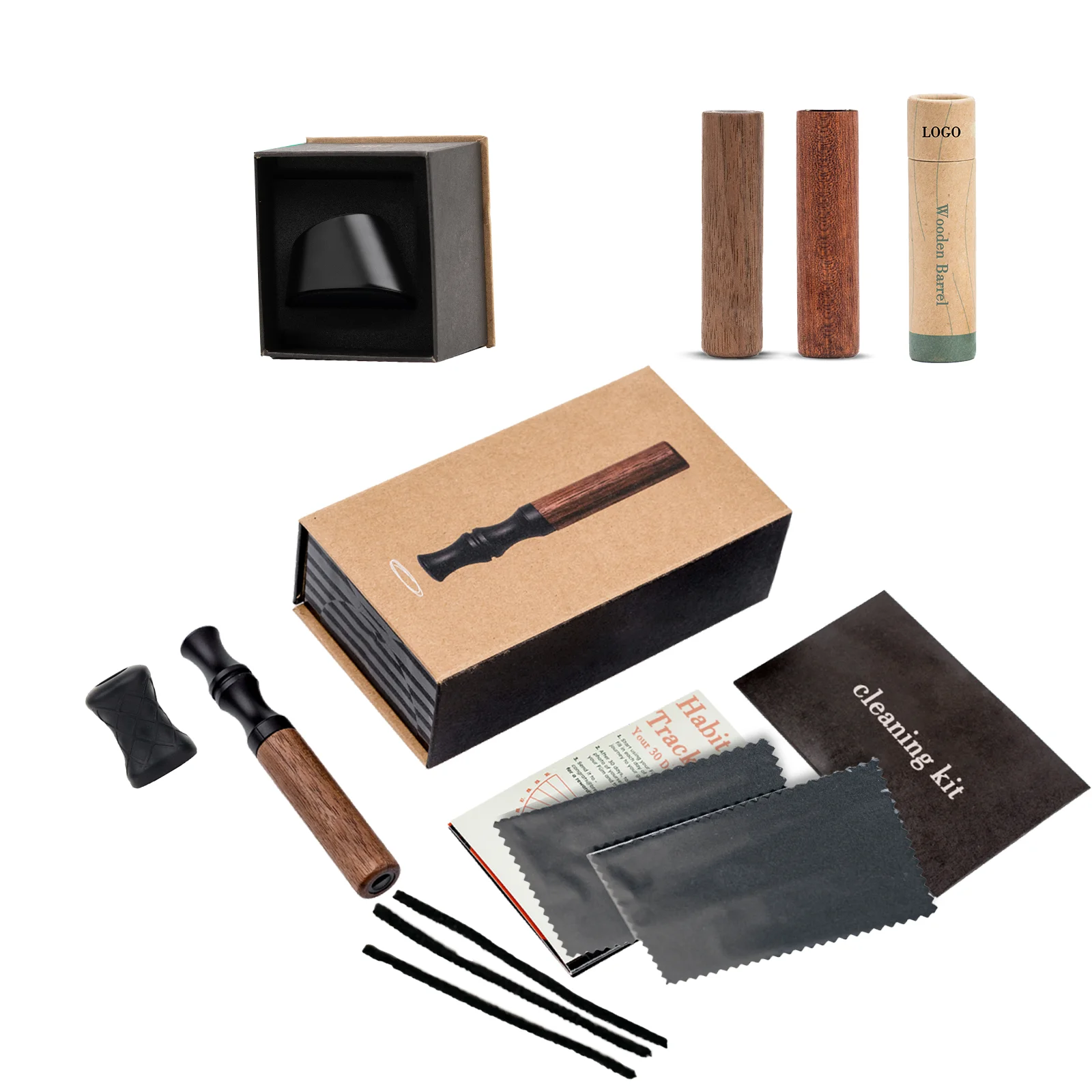 Custom Flavour air Suit Aluminum Stick Quit Smoking Wooden Vaporless Smokeless Inhlaer with Mini Hood Cores