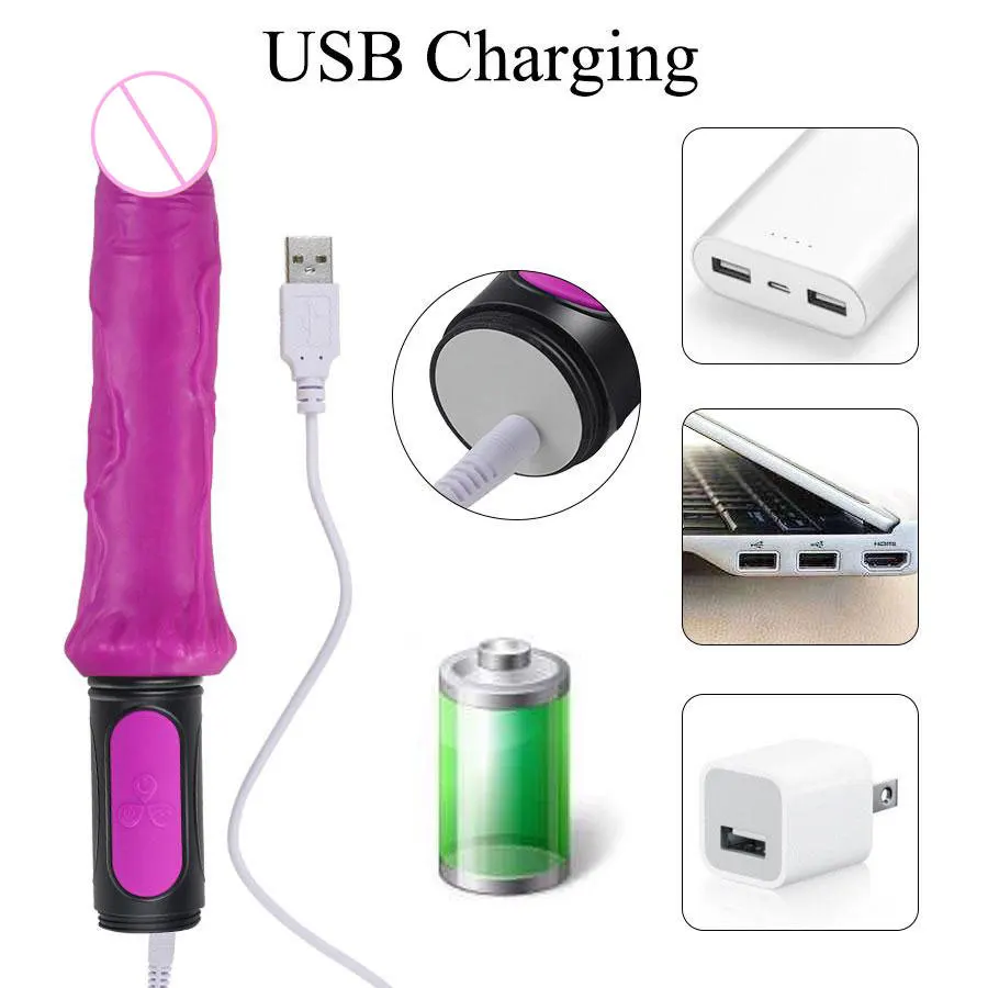 USB перезаряжаемый гибкий реалистичный вибратор Дилдо мастурбатор для женщин